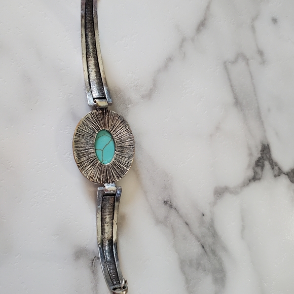 Silver Tone & Turquoise Bracelet 💥3 for $24💥 - Picture 6 of 14